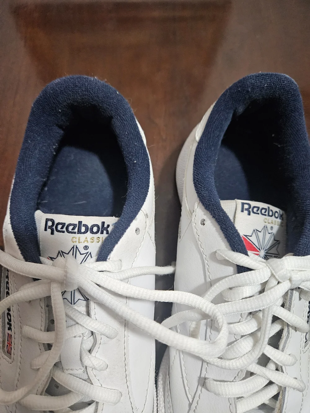 Reebok White Sneakers with Navy Lining